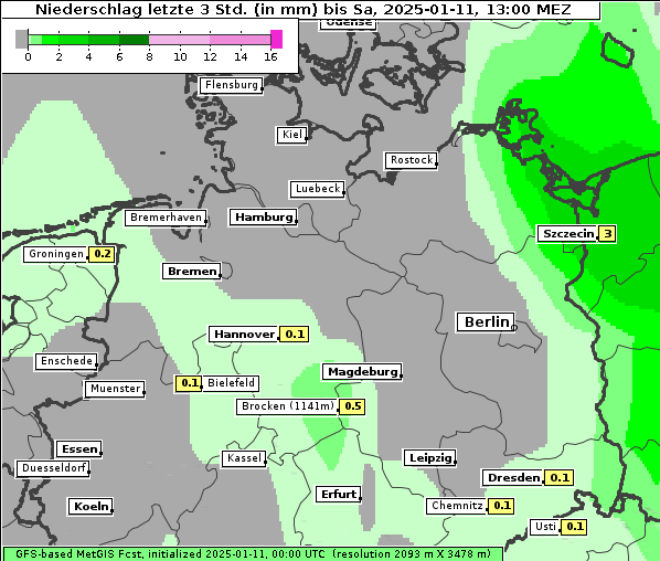Niederschlag, 11. 1. 2025