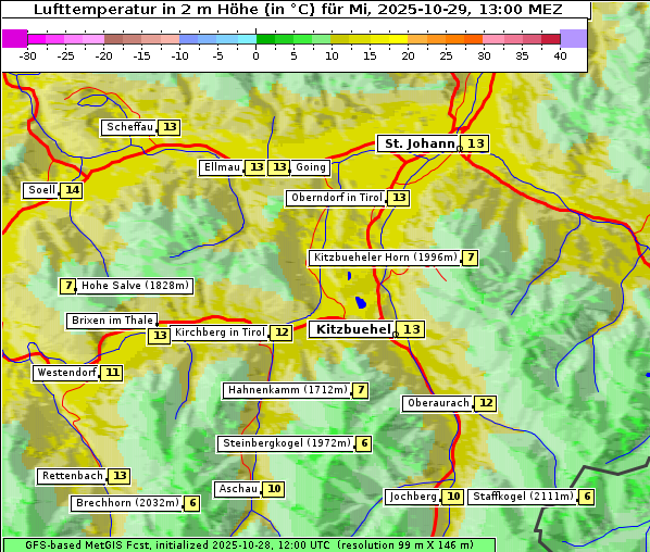 Temperatur, 29. 10. 2025