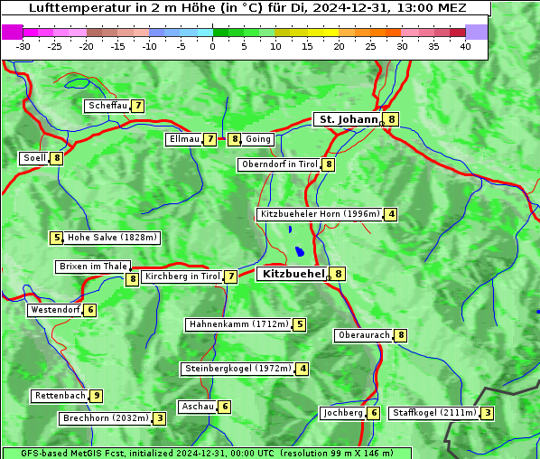 Temperatur, 31. 12. 2024