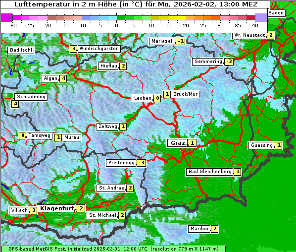 Temperatur, 2. 2. 2026