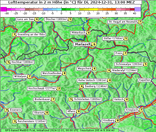 Temperatur, 31. 12. 2024