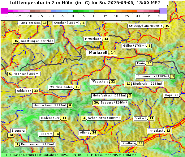 Temperatur, 9. 3. 2025