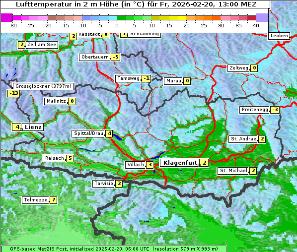 Temperatur, 20. 2. 2026