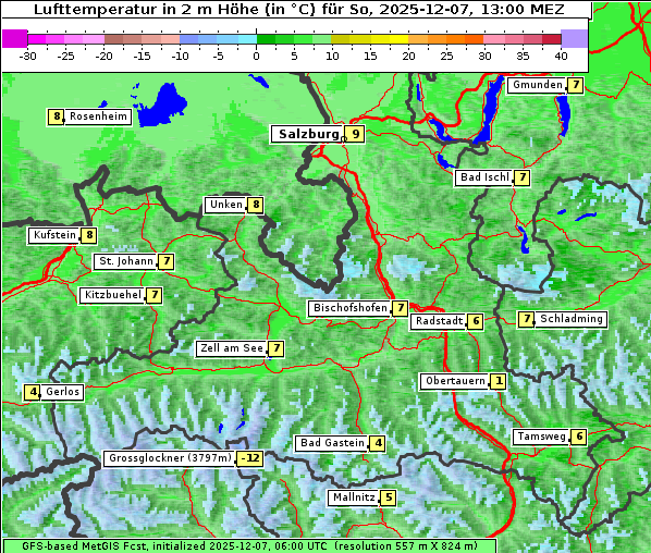 Temperatur, 7. 12. 2025