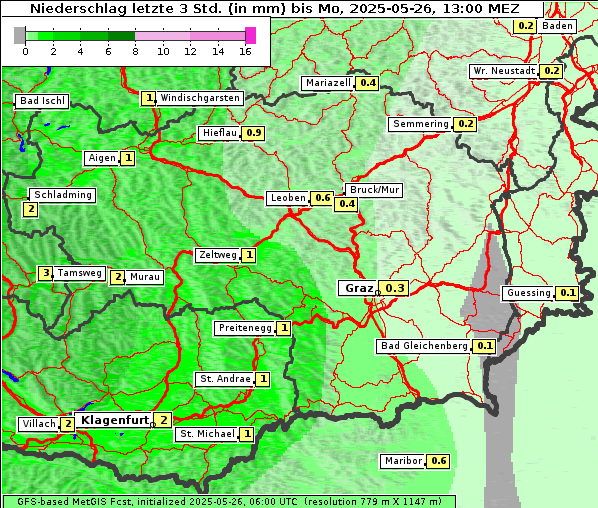 Niederschlag, 26. 5. 2025