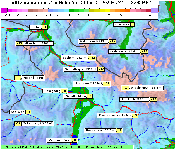 Temperatur, 24. 12. 2024