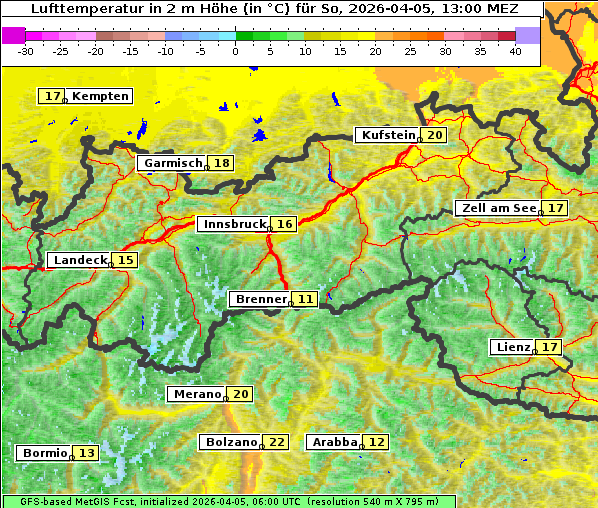 Temperatur, 5. 4. 2026