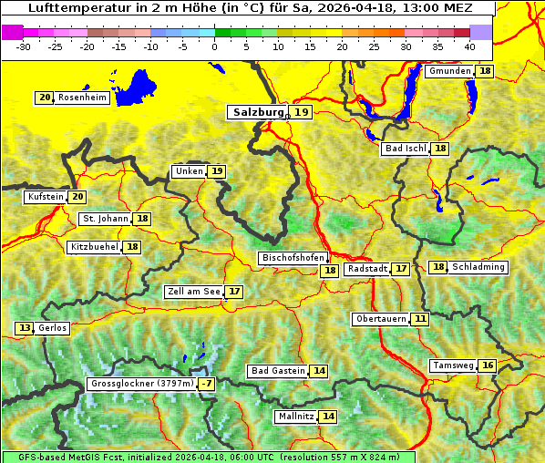 Temperatur, 18. 4. 2026