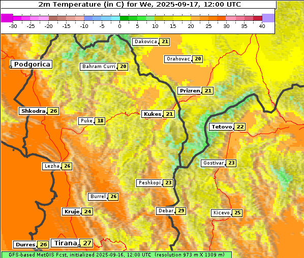 Temperatur, 17. 9. 2025