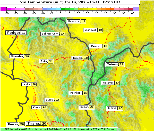 Temperatur, 21. 10. 2025