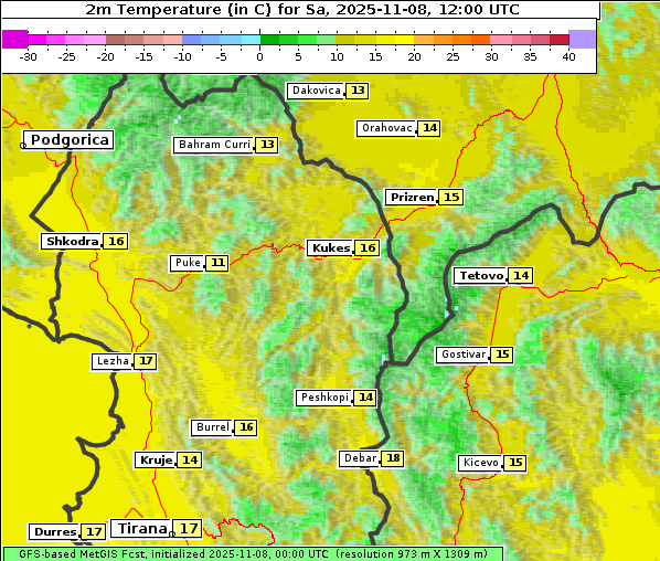 Temperatur, 8. 11. 2025
