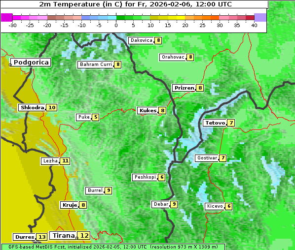 Temperatur, 6. 2. 2026