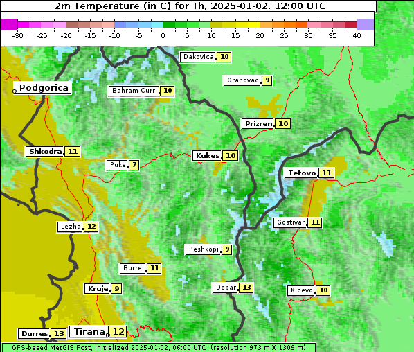 Temperatur, 2. 1. 2025