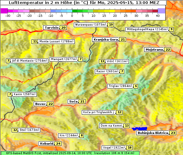 Temperatur, 15. 9. 2025