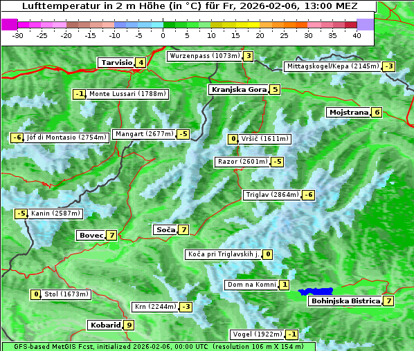 Temperatur, 6. 2. 2026