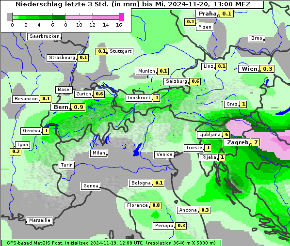 Niederschlag, 20. 11. 2024
