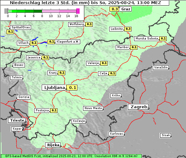 Niederschlag, 24. 8. 2025