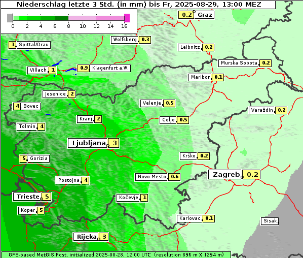 Niederschlag, 29. 8. 2025