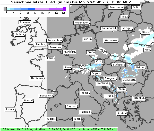 Neuschnee, 17. 3. 2025