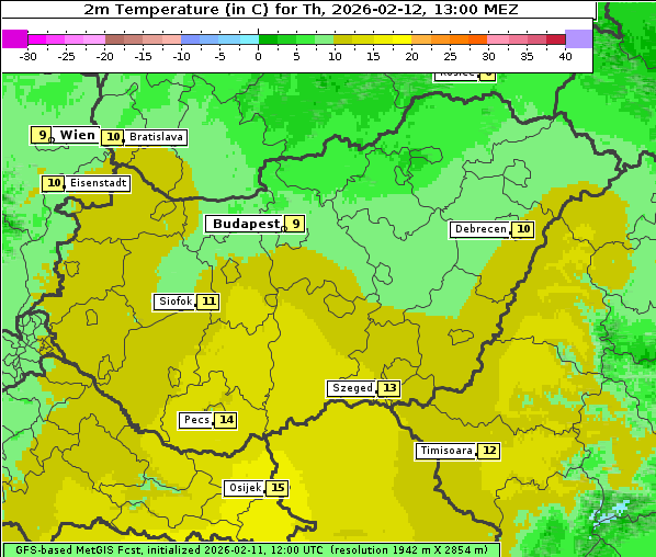 Temperatur, 12. 2. 2026