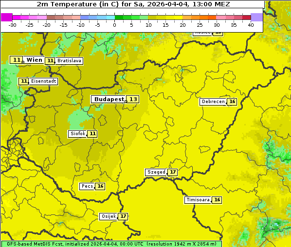 Temperatur, 4. 4. 2026