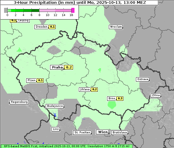 Niederschlag, 13. 10. 2025