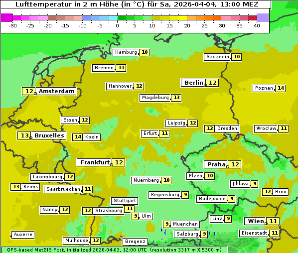 Temperatur, 4. 4. 2026