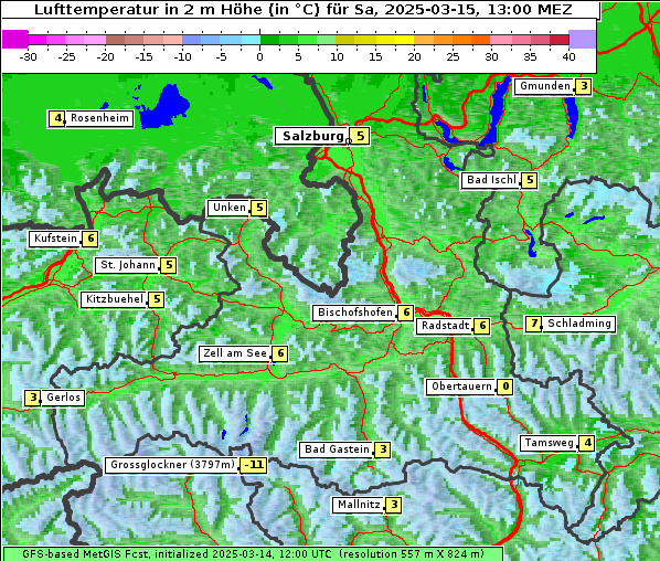 Temperatur, 15. 3. 2025