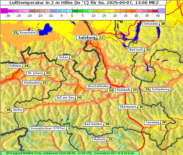 Temperatur, 7. 9. 2025
