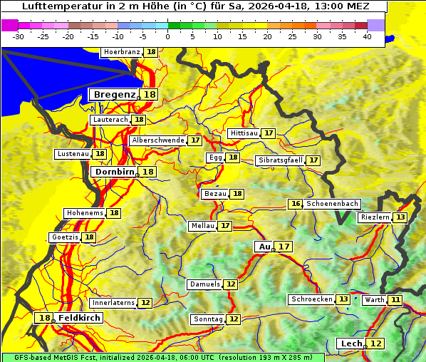 Temperatur, 18. 4. 2026