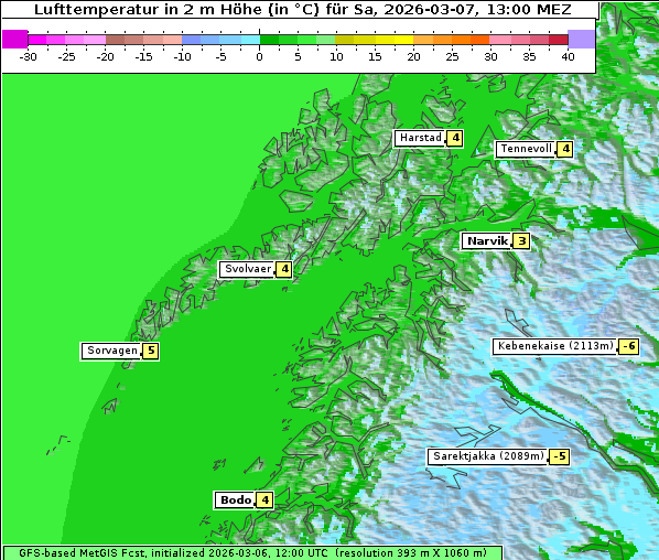 Temperatur, 7. 3. 2026