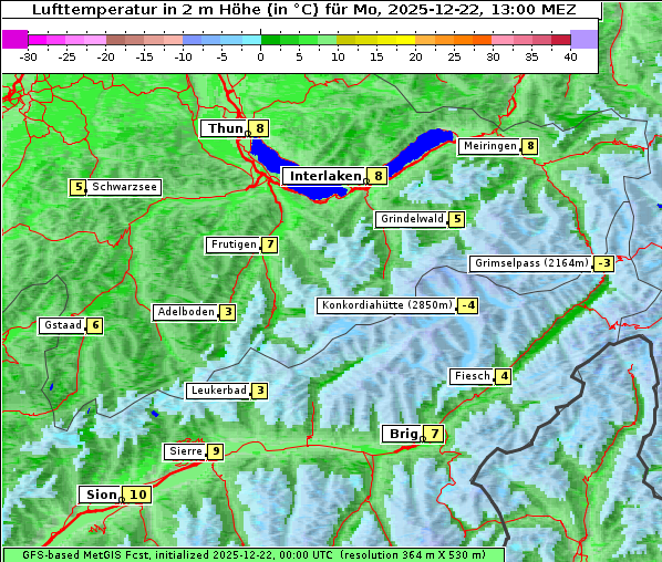 Temperatur, 22. 12. 2025