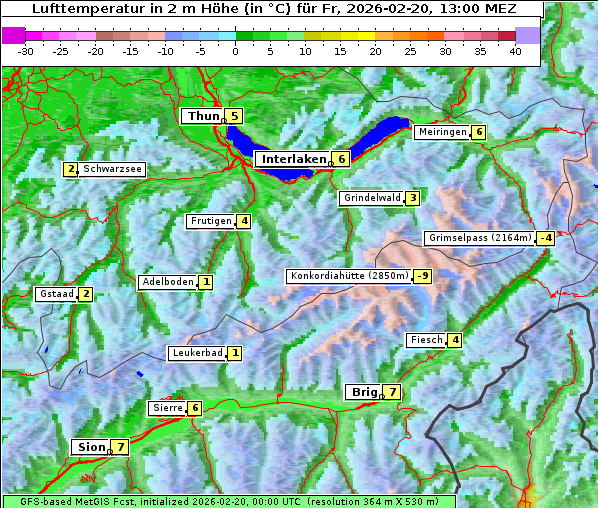 Temperatur, 20. 2. 2026