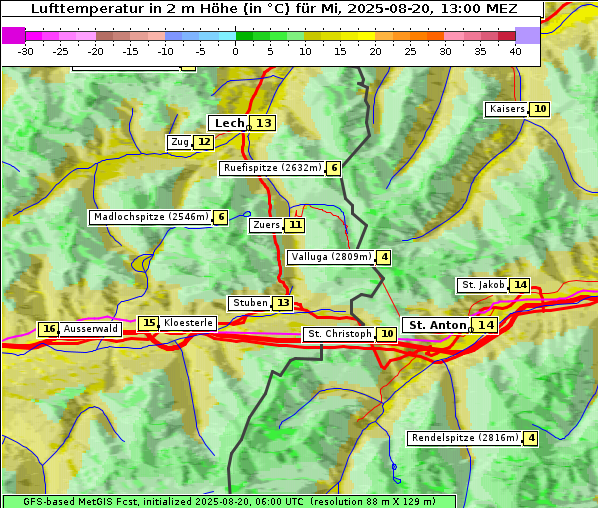Temperatur, 20. 8. 2025