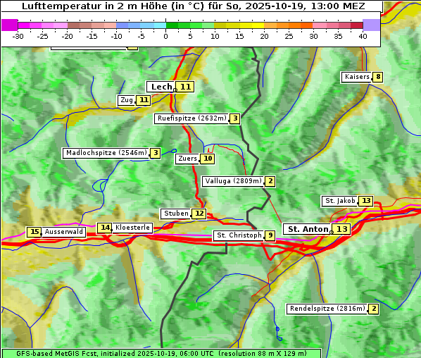 Temperatur, 19. 10. 2025