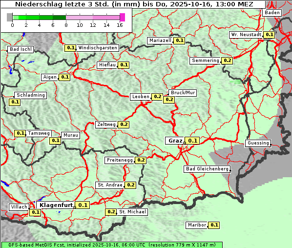 Niederschlag, 16. 10. 2025