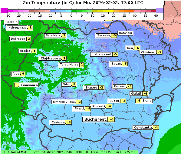 Temperatur, 2. 2. 2026