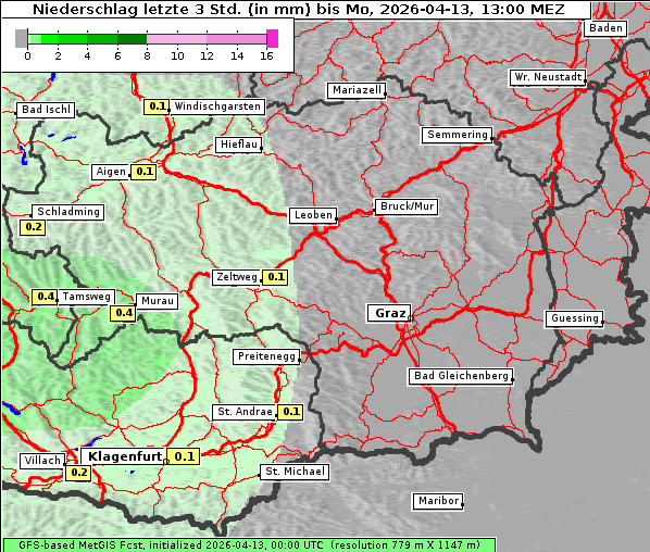 Niederschlag, 13. 4. 2026
