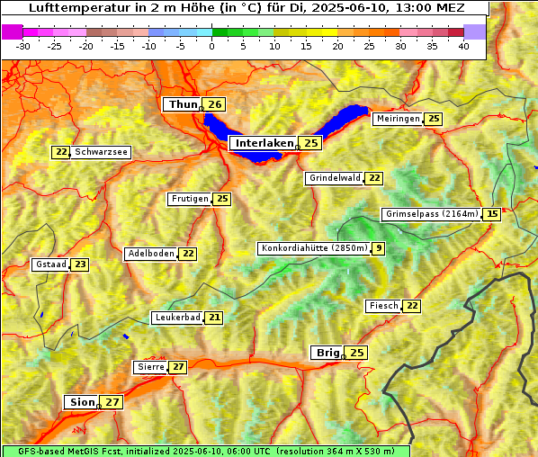 Temperatur, 10. 6. 2025