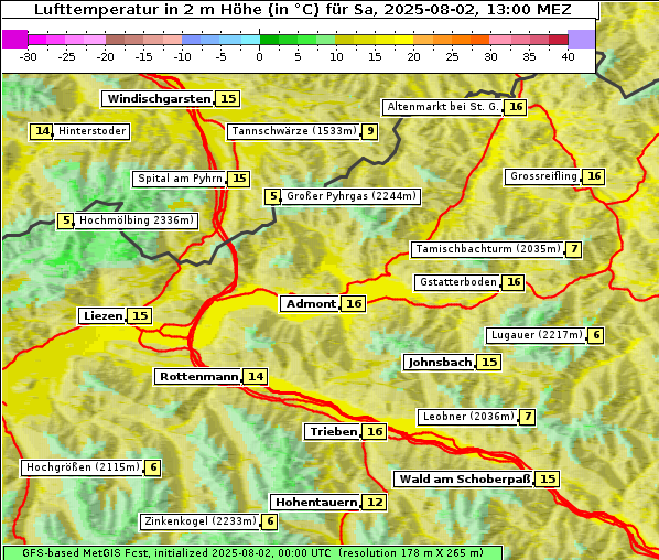 Temperatur, 2. 8. 2025