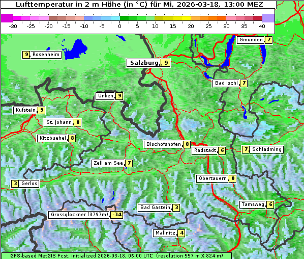 Temperatur, 18. 3. 2026