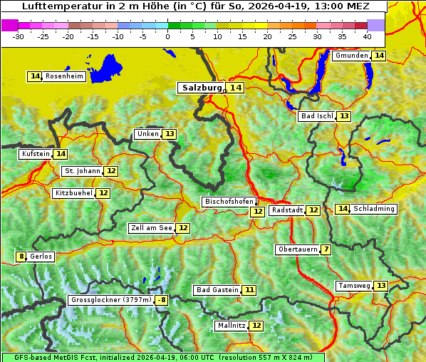 Temperatur, 19. 4. 2026