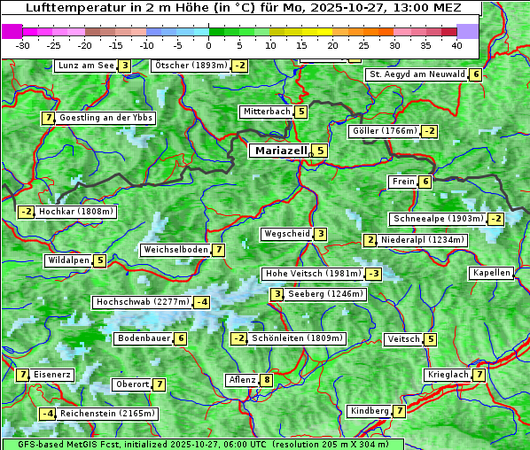 Temperatur, 27. 10. 2025