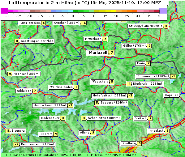 Temperatur, 10. 11. 2025