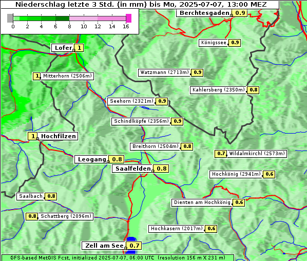 Niederschlag, 7. 7. 2025