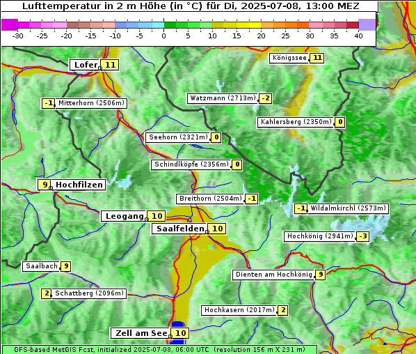 Temperatur, 8. 7. 2025