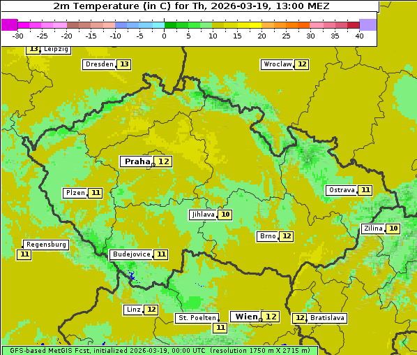 Temperatur, 19. 3. 2026