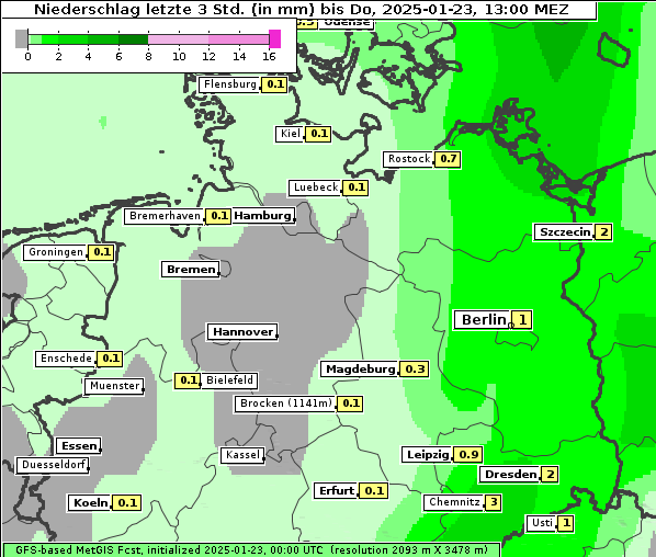 Niederschlag, 23. 1. 2025