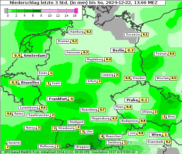 Niederschlag, 22. 12. 2024