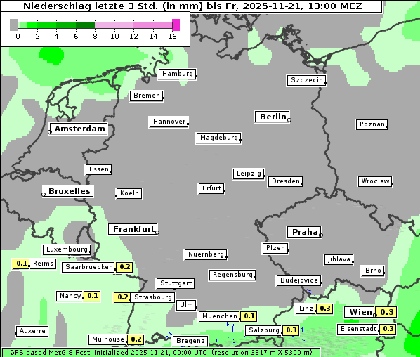 Niederschlag, 21. 11. 2025